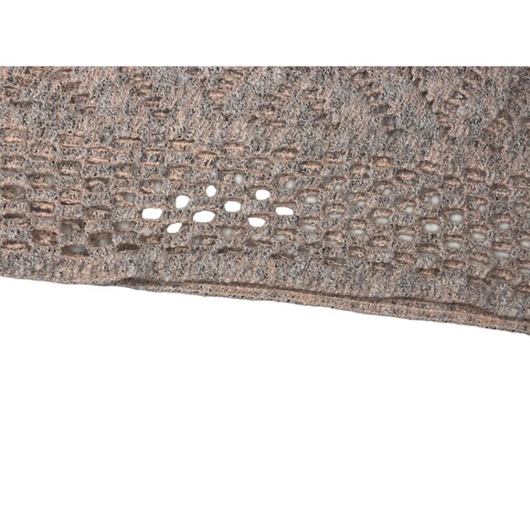 Anthropologie Akemi & Kin pink rose Ruana poncho All size fringe herringbone ope - Picture 11 of 11